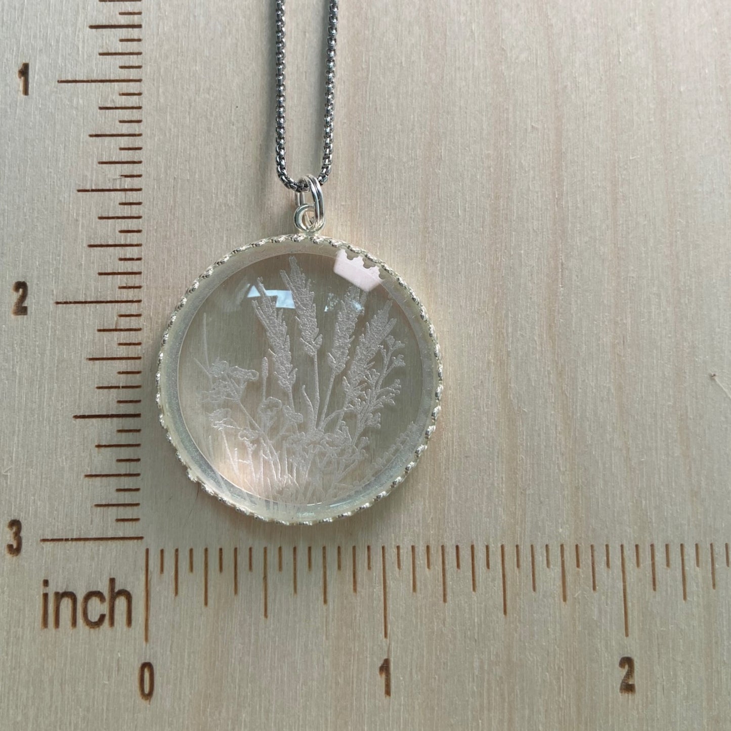 Compass Rose Etched Glass Necklace