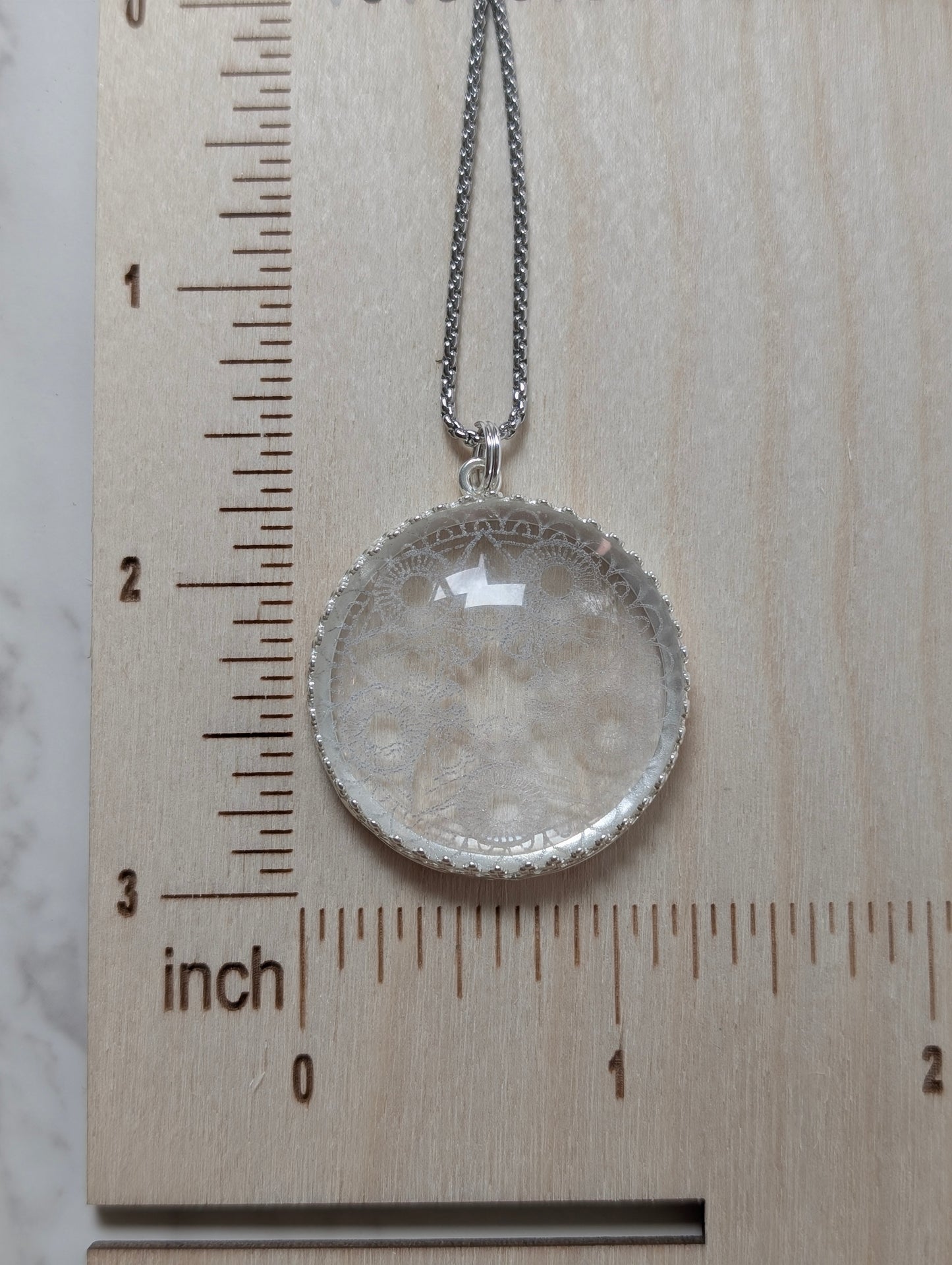 Etched Glass Sun and Moon Necklace