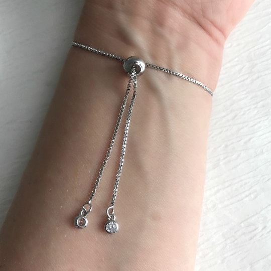Tiny Working Compass Bracelet, silver-gold-rose gold