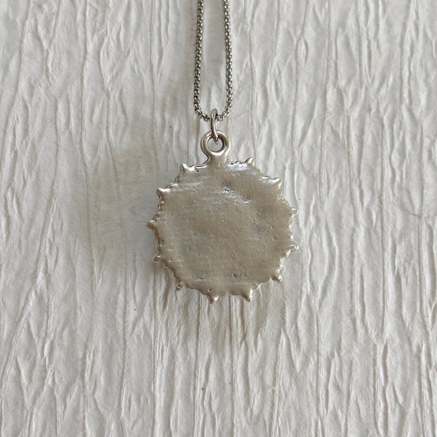 Silver Working Compass Necklace, silver face