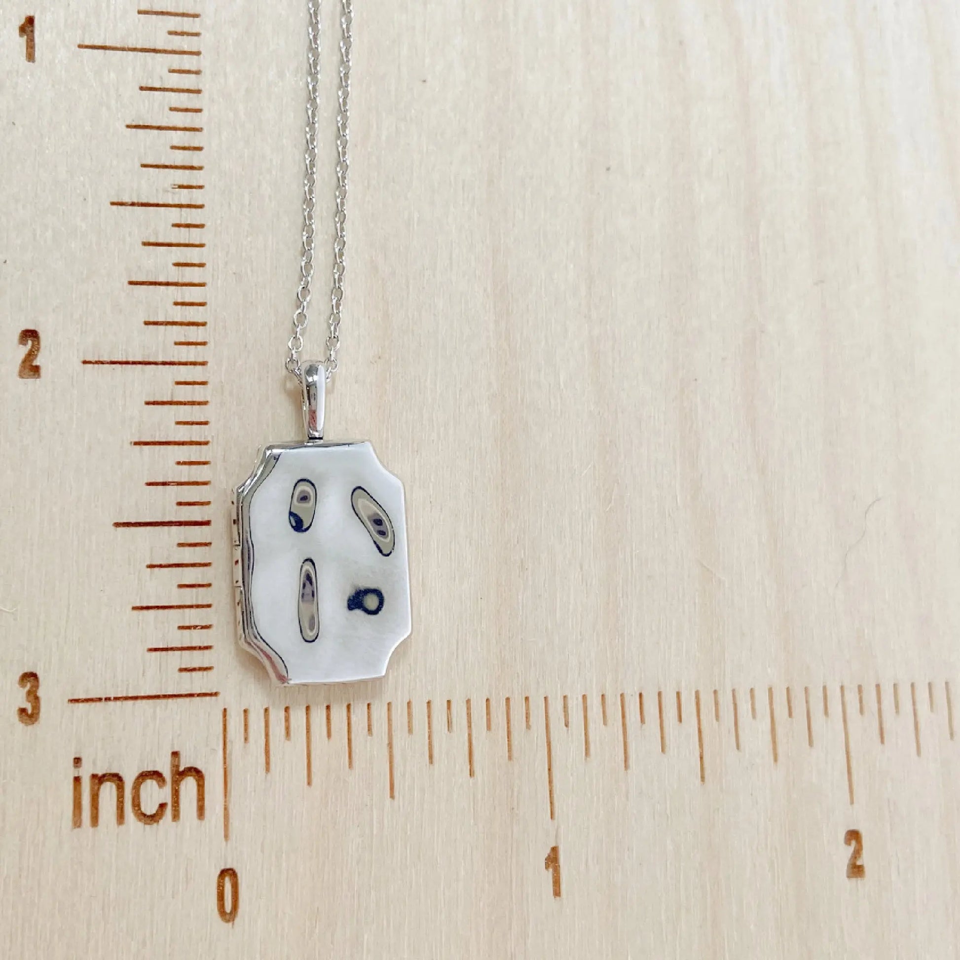 Slim Rectangle Locket, silver or gold 3 Bead Designs