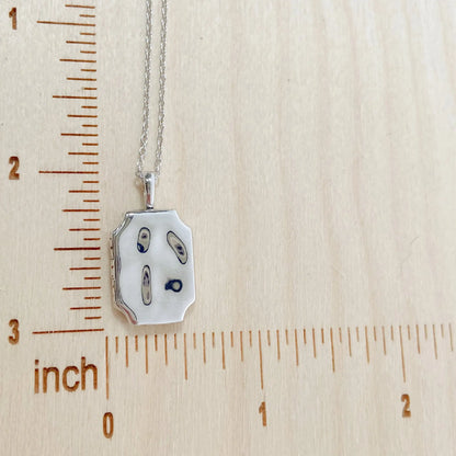 Slim Rectangle Locket, silver or gold 3 Bead Designs