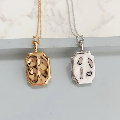 Slim Rectangle Locket, silver or gold 3 Bead Designs
