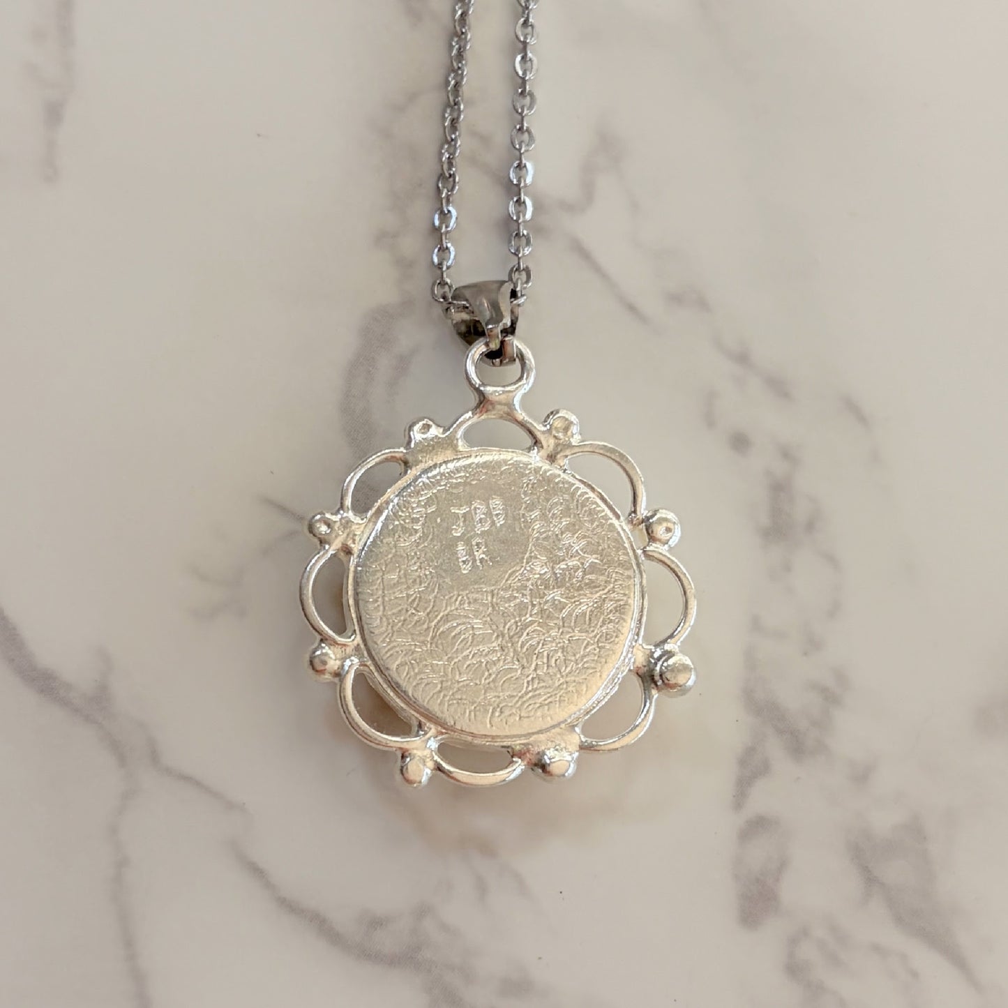 Silver Filigree Working Compass Necklace