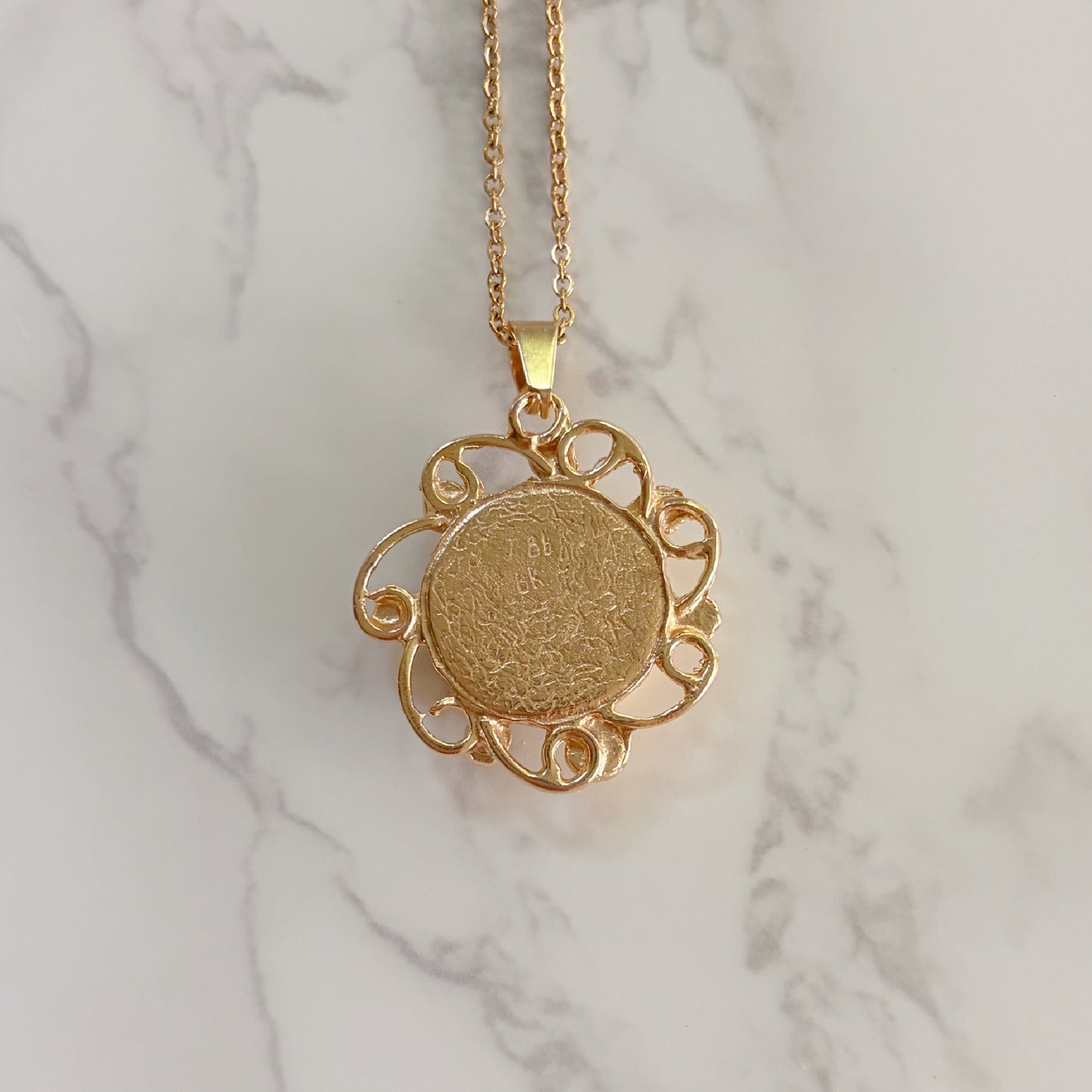 Gold Filigree Working Compass Necklace 3 Bead Designs