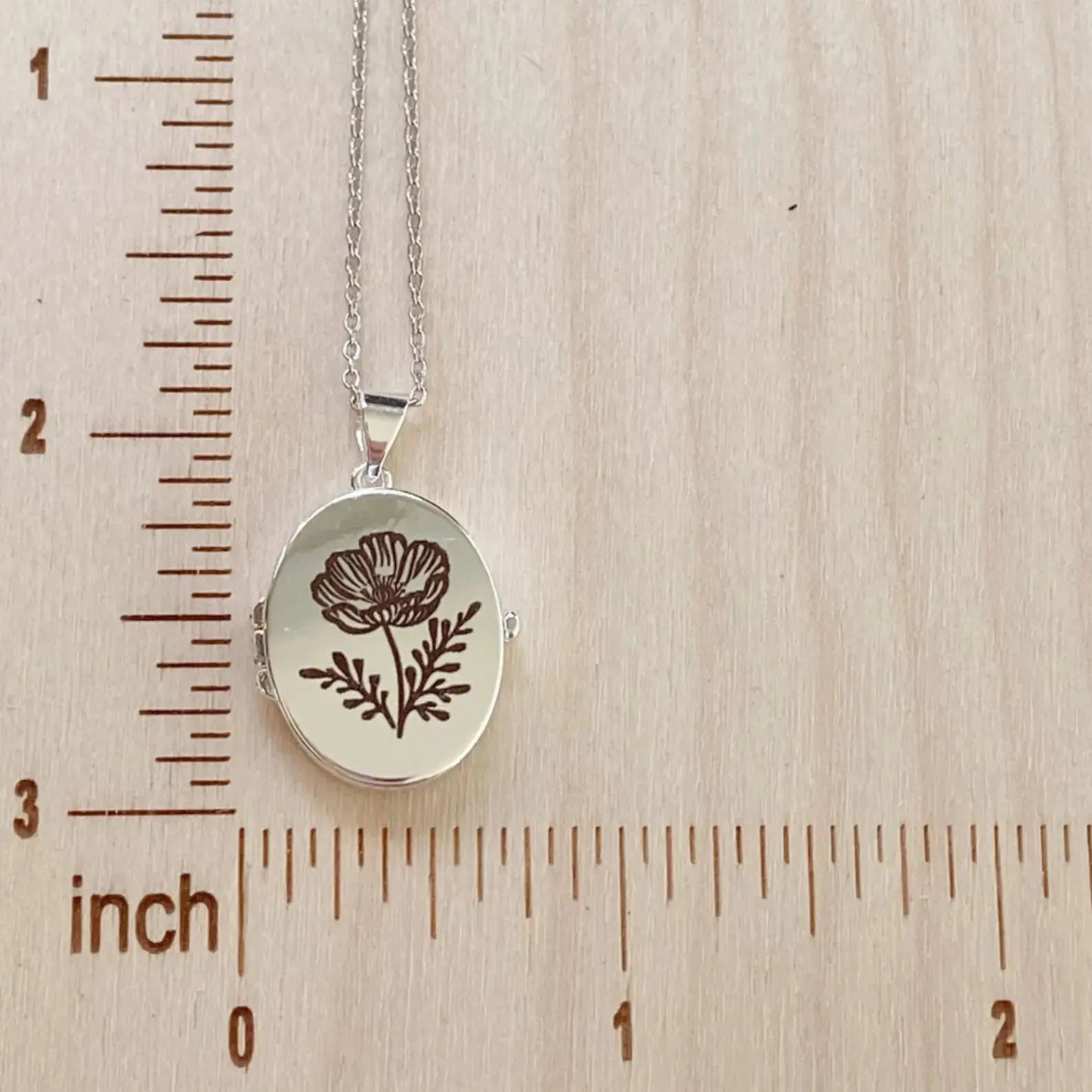 Silver Oval Locket Necklace, Butterfly 3 Bead Designs