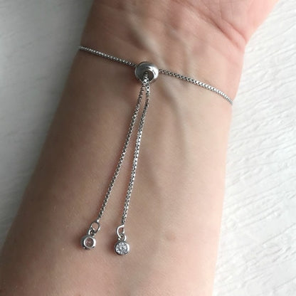 Dainty Silver Natural Gemstone Bracelet