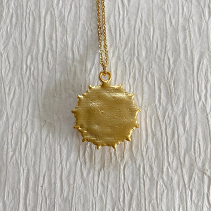 Bright Gold Working Compass Necklace