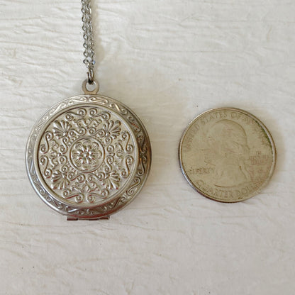 Silver Fern Leaf Photo Locket Necklace