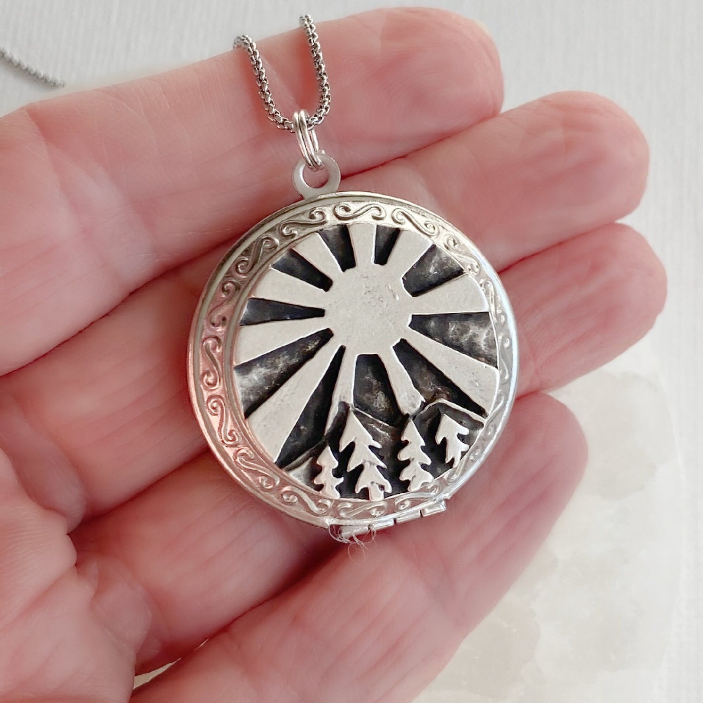 Sunlit Trees Locket Necklace