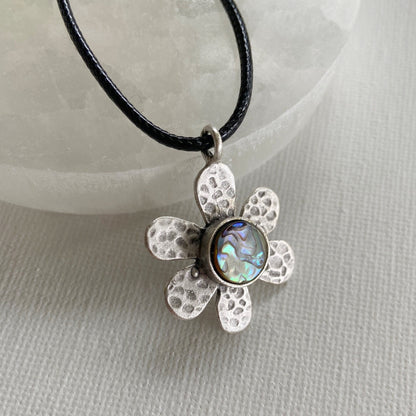 abalone shell flower necklace